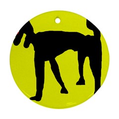 Black Dog Ornament (round) 