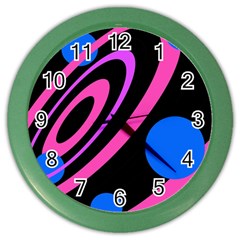 Pink And Blue Twist Color Wall Clocks by Valentinaart