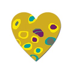 Yellow Abstraction Heart Magnet by Valentinaart