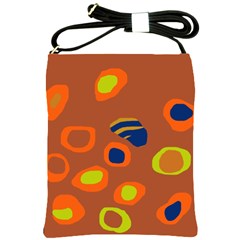 Orange Abstraction Shoulder Sling Bags by Valentinaart