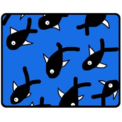 Cute Fishes Fleece Blanket (medium)  by Valentinaart