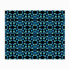 Dots Pattern Turquoise Blue Small Glasses Cloth (2-side) by BrightVibesDesign