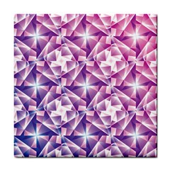 Purple Shatter Geometric Pattern Tile Coasters by TanyaDraws