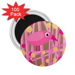 Pink Bird 2 25  Magnets (100 Pack)  by Valentinaart