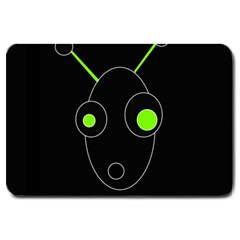 Green Alien Large Doormat  by Valentinaart