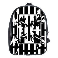 Black And White Abstraction School Bags(large)  by Valentinaart