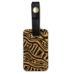 Brown Abstract Art Luggage Tags (one Side) 