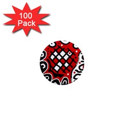 Red High Art Abstraction 1  Mini Magnets (100 Pack)  by Valentinaart