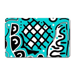 Cyan High Art Abstraction Magnet (rectangular) by Valentinaart