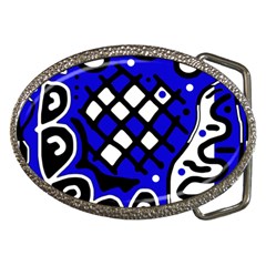 Blue High Art Abstraction Belt Buckles