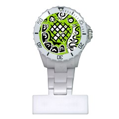 Green High Art Abstraction Plastic Nurses Watch