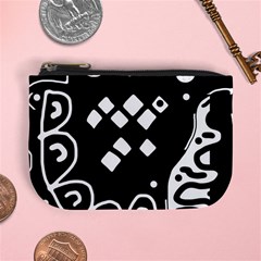 Black And White High Art Abstraction Mini Coin Purses