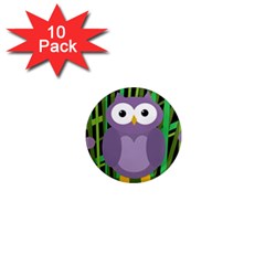 Purple Owl 1  Mini Magnet (10 Pack) 