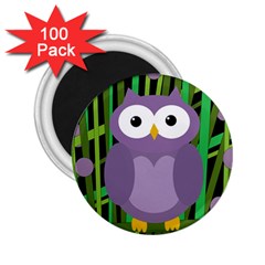 Purple Owl 2 25  Magnets (100 Pack)  by Valentinaart