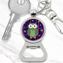 Green And Purple Owl Bottle Opener Key Chains