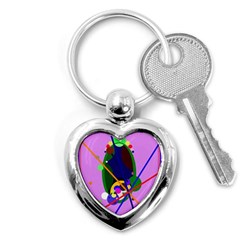 Pink Artistic Abstraction Key Chains (heart) 