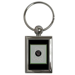 Gray Abstract Art Key Chains (rectangle) 