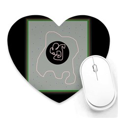 Gray Abstract Art Heart Mousepads