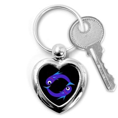 Blue Fishes Key Chains (heart) 