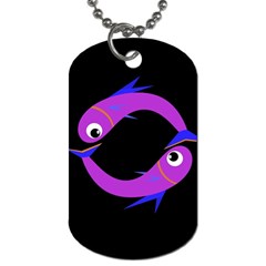 Purple Fishes Dog Tag (one Side)