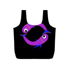 Purple Fishes Full Print Recycle Bags (s) 