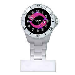 Magenta Fishes Plastic Nurses Watch