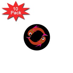 Orange Fishes 1  Mini Buttons (10 Pack) 