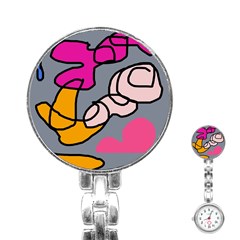 Colorful Abstract Design By Moma Stainless Steel Nurses Watch