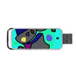 Blue comic abstract Portable USB Flash (Two Sides) Back