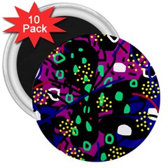 Abstract Colorful Chaos 3  Magnets (10 Pack) 