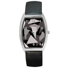 Simple Gray Abstraction Barrel Style Metal Watch by Valentinaart