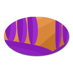 Orange And Purple Landscape Oval Magnet