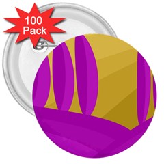 Yellow And Magenta Landscape 3  Buttons (100 Pack) 