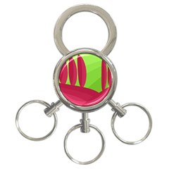 Green And Red Landscape 3-ring Key Chains