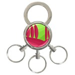 Green and red landscape 3-Ring Key Chains Front