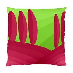 Green And Red Landscape Standard Cushion Case (one Side)