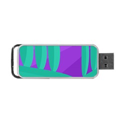 Purple And Green Landscape Portable Usb Flash (two Sides)