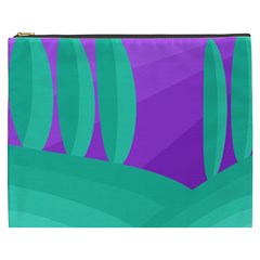 Purple And Green Landscape Cosmetic Bag (xxxl) 