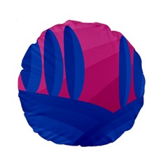 Magenta And Blue Landscape Standard 15  Premium Flano Round Cushions