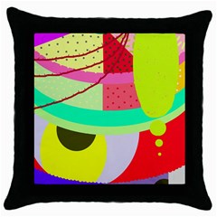 Colorful Abstraction By Moma Throw Pillow Case (black) by Valentinaart