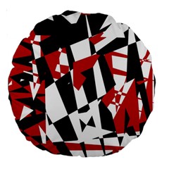 Red, Black And White Chaos Large 18  Premium Round Cushions by Valentinaart