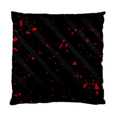 Black And Red Standard Cushion Case (one Side) by Valentinaart