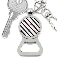 Elegant Black, Red And White Lines Bottle Opener Key Chains