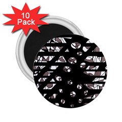 Gray Abstract Design 2 25  Magnets (10 Pack) 