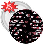 Red freedam 3  Buttons (100 pack)  Front