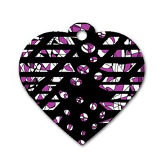 Magenta Freedom Dog Tag Heart (two Sides)