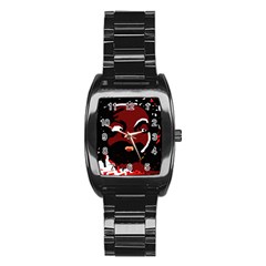 Abstract Face  Stainless Steel Barrel Watch