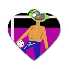 Goalkeeper Dog Tag Heart (two Sides)