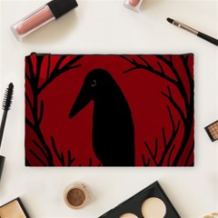 Halloween Raven - Red Cosmetic Bag (large) 