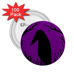 Halloween Raven - Purple 2 25  Buttons (100 Pack)  by Valentinaart